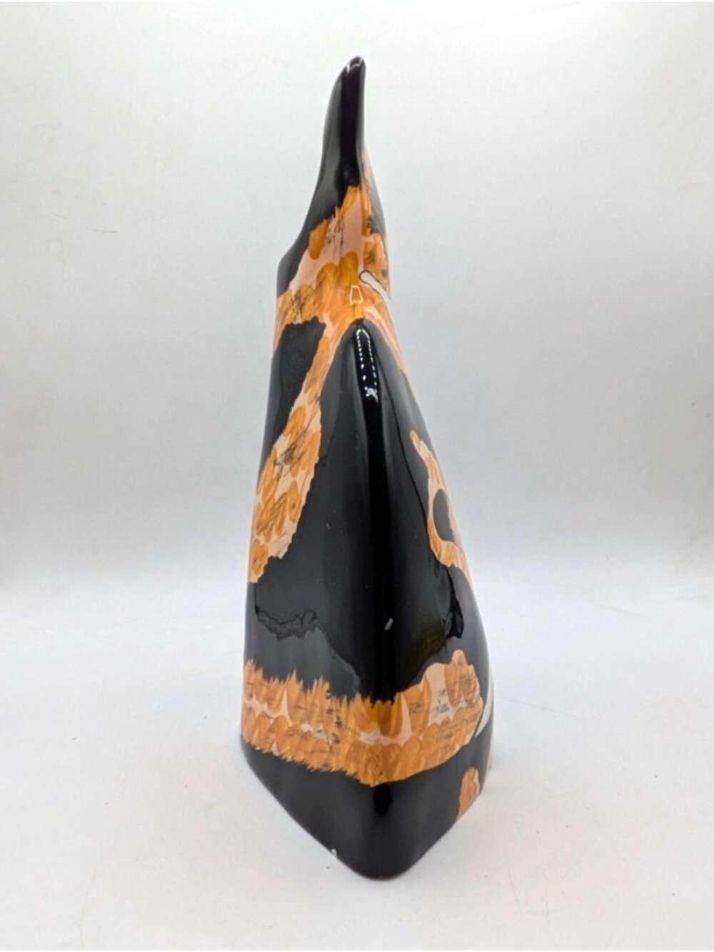 Cats by Nina Ceramic Cat Vase Calico Kitty Black Orange Tabby Green Eyes 11" - Picture 6 of 10